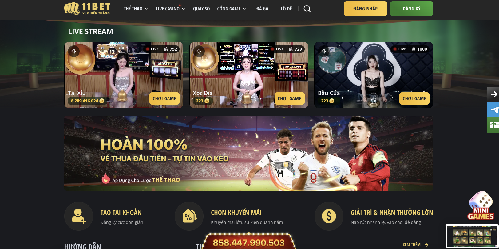 Top lý do nên chọn nhà cái uy tín tặng tiền 11bet?